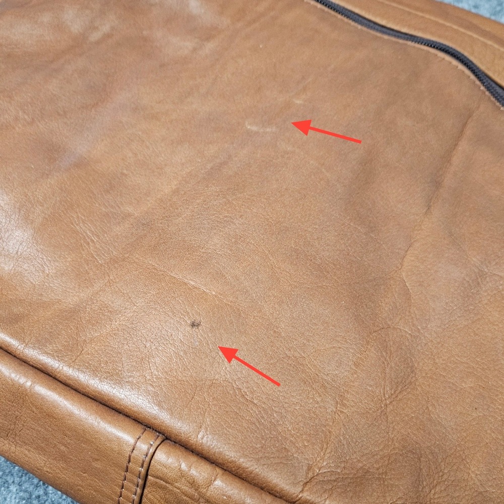 Leather Messenger Bag Tan Brown Large Crossbody Satchel Shoulder‎ Strap Work - Picture 3 of 7